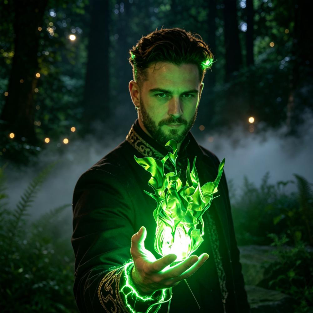 Cosplay Fireball Prop - Alat Peraga Api Simulasi Genggam, Alat