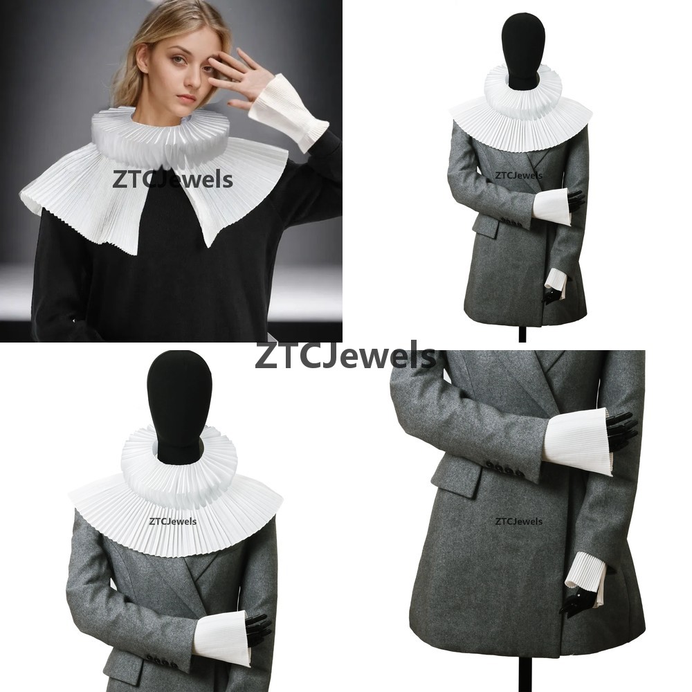 Detachable Cosplay Prop - Kerah Palsu Berbentuk Kipas Mutiara Cosplay,