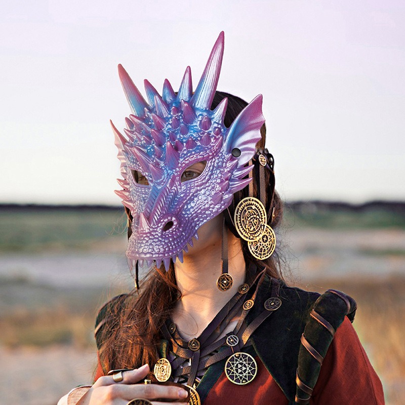 Cosplay Prop Blueprints - Masker naga biru mutiara 3D cetakan