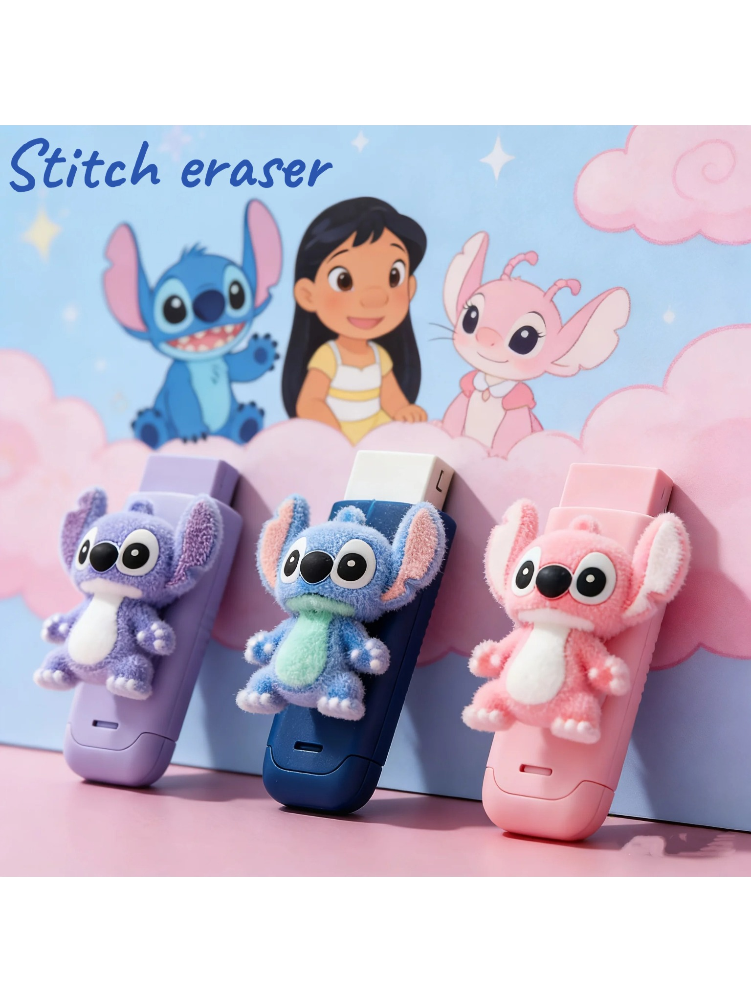 Easy Cosplay Prop - Penghapus Disney Stitch, Penggunaan Pensil, Tahan