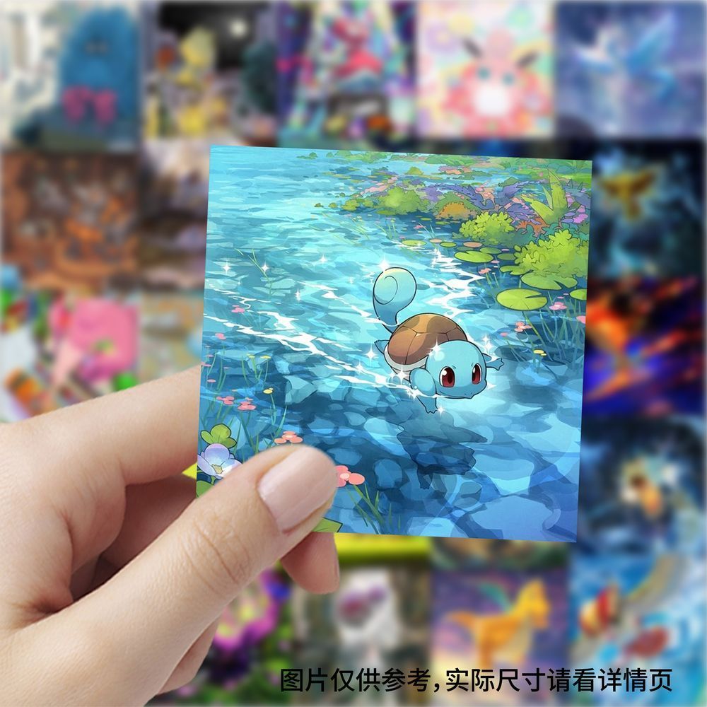 Cosplay Prop Diy - 177 buah stiker persegi kartu Pokémon,