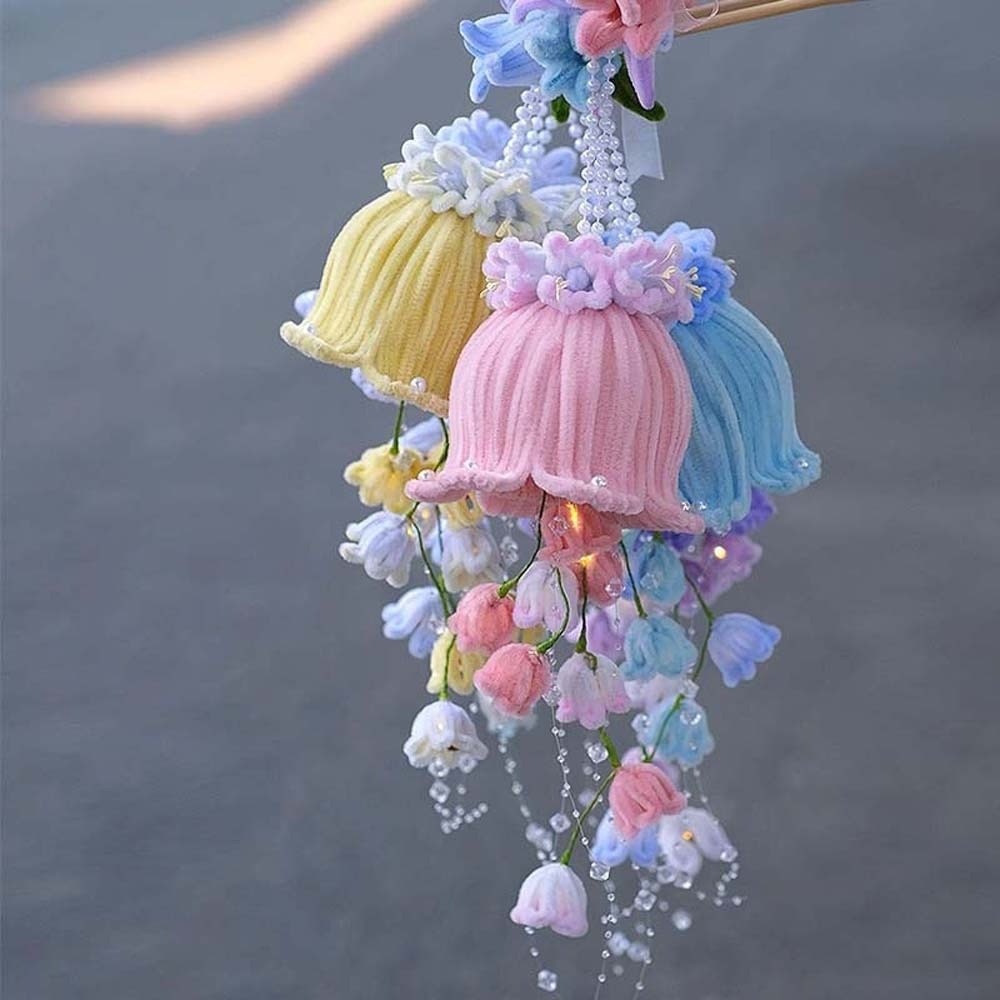 Easy Cosplay Prop - Lampu Bunga Bellflower Buatan Tangan, Tongkat