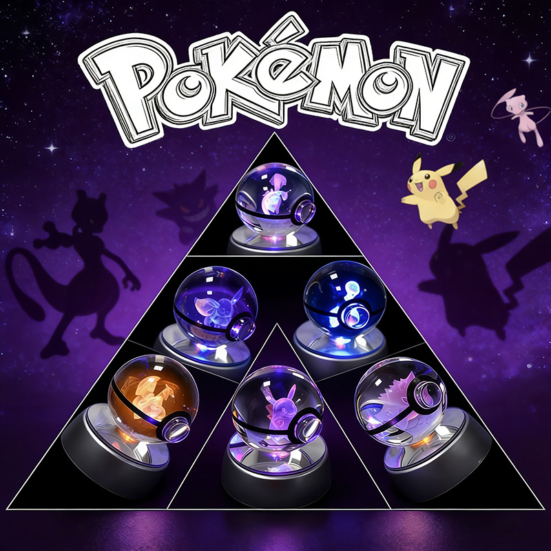 Cosplay Fireball Prop - Bola Kristal Pokemon Kristal 3D Terukir,