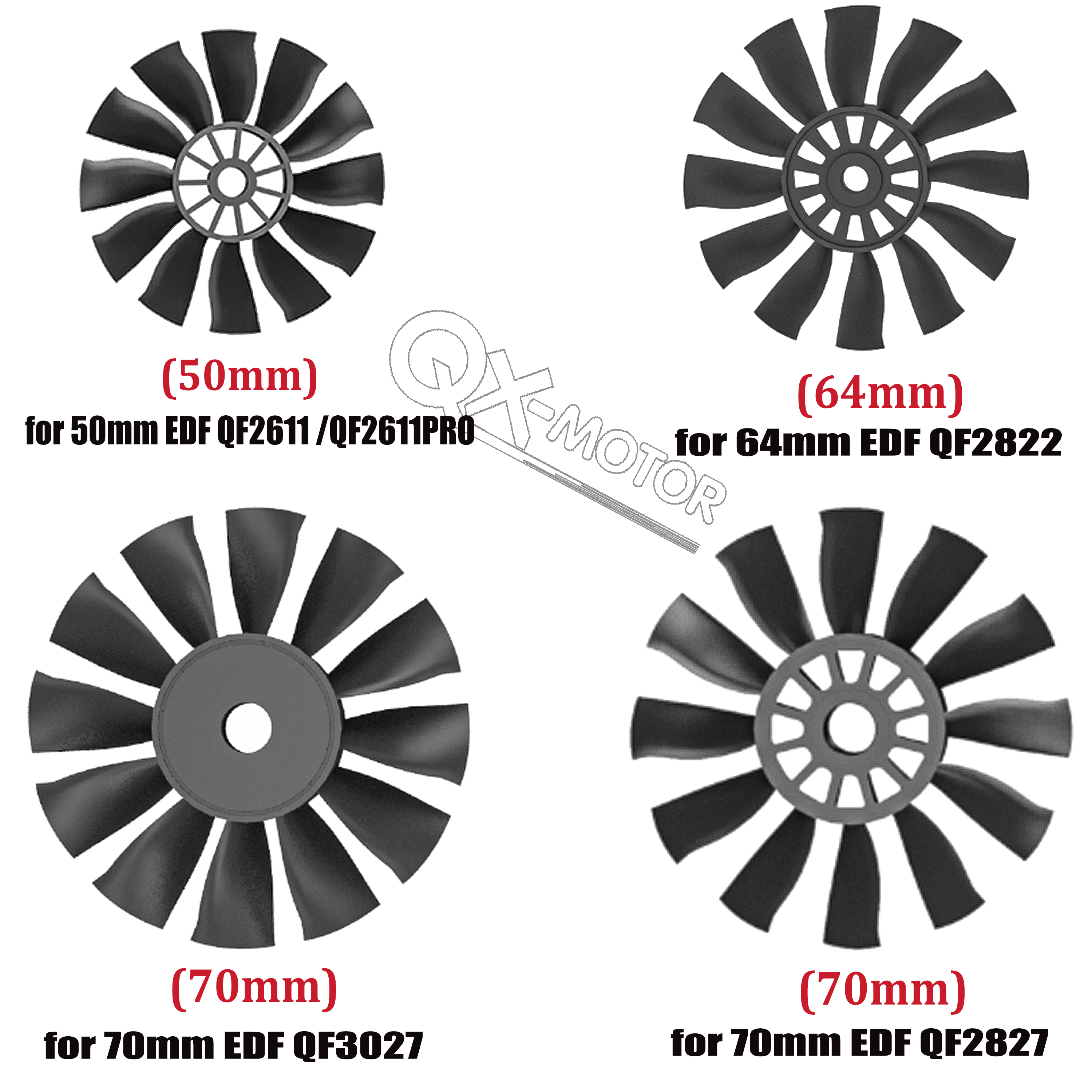 Ekko Cosplay Prop - QX-MOTOR 12Blades CW CCW 70mm 64mm