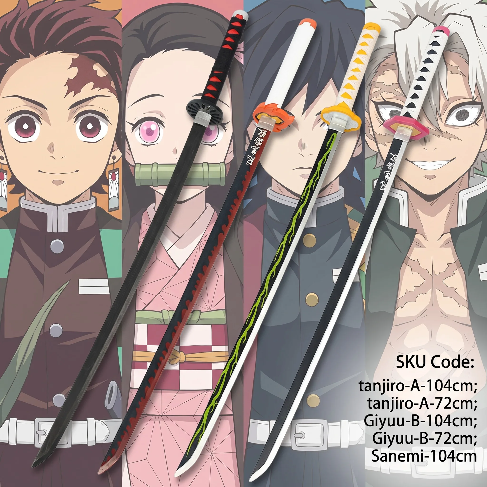 Cosplay Prop Display - Pedang Anime Demon Slayer Tanjirou Giyuu