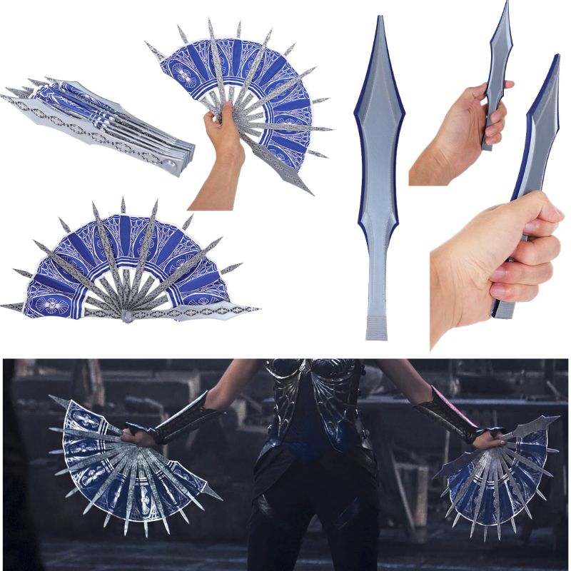 Cosplay Prop Blueprints - Kipas Tangan Biru MK Cosplay Anime