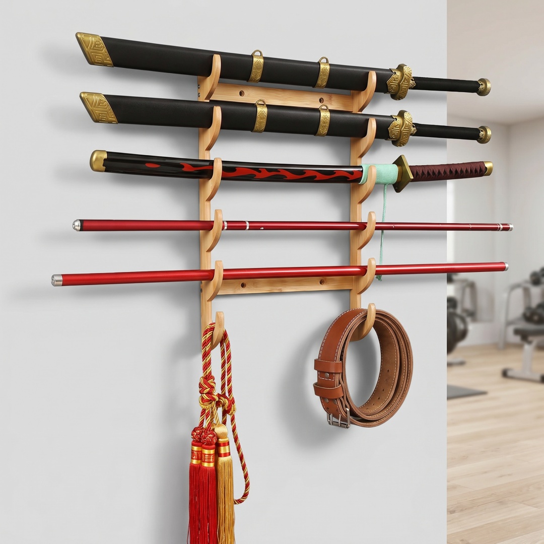 Rak Penyimpanan Pedang Kayu 1- - Cosplay Prop Display ulasan dan harga