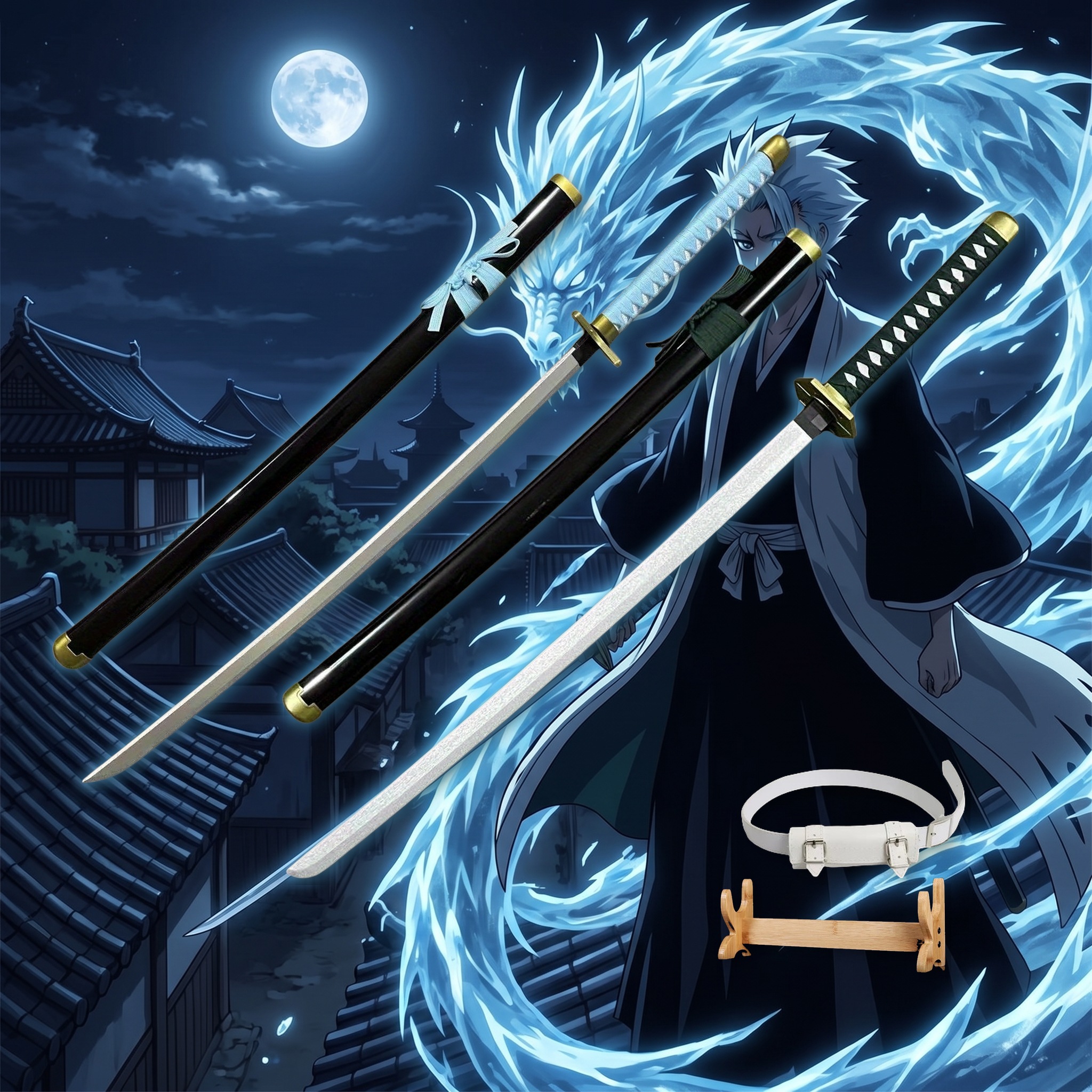 Pedang Katana Hyorinmaru 40 In - Cosplay Prop Display ulasan dan harga